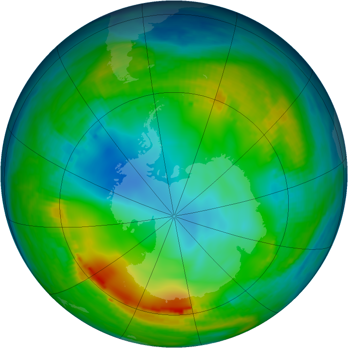 Antarctic ozone map for 27 May 1980